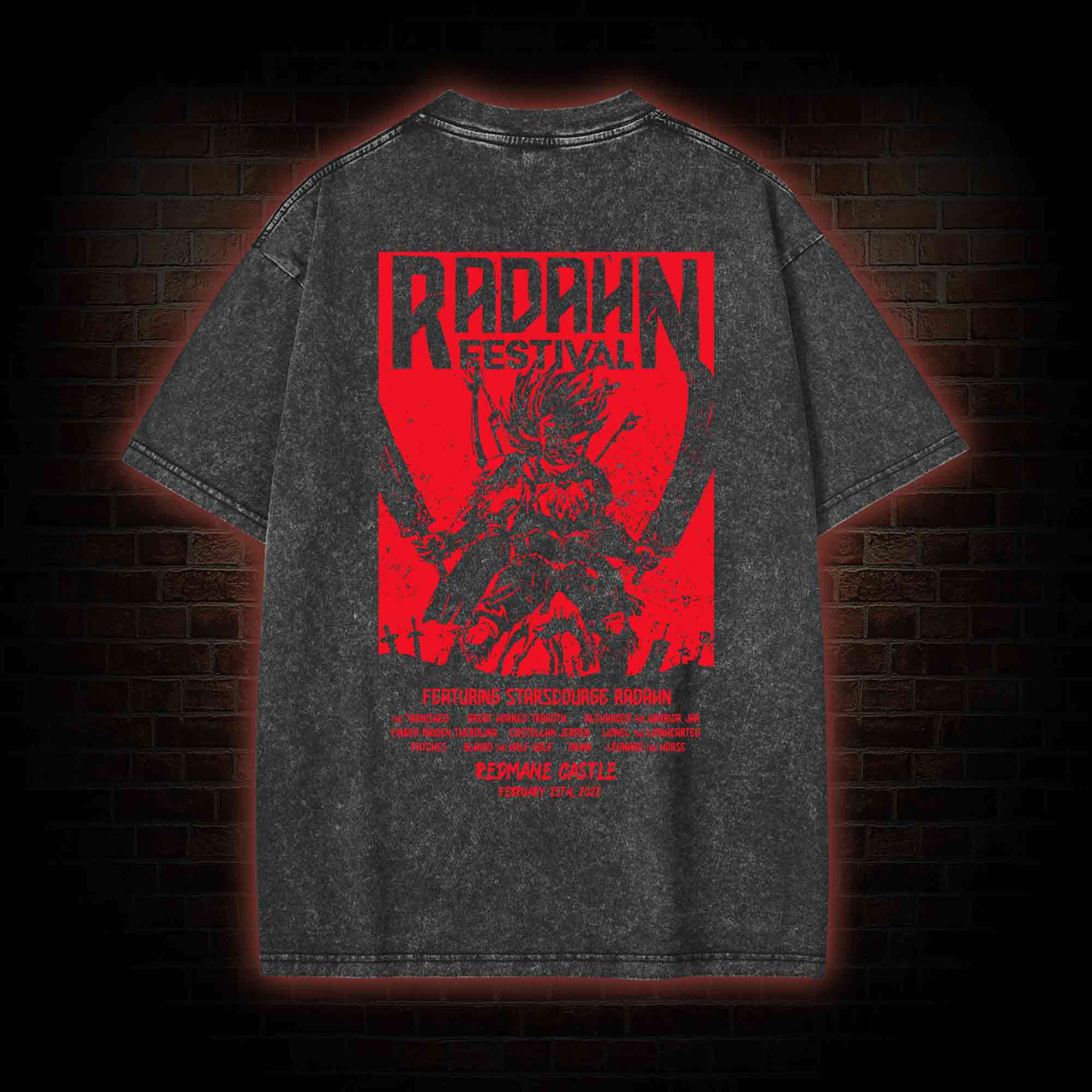 Battle Festival Back Print Washed T-shirt