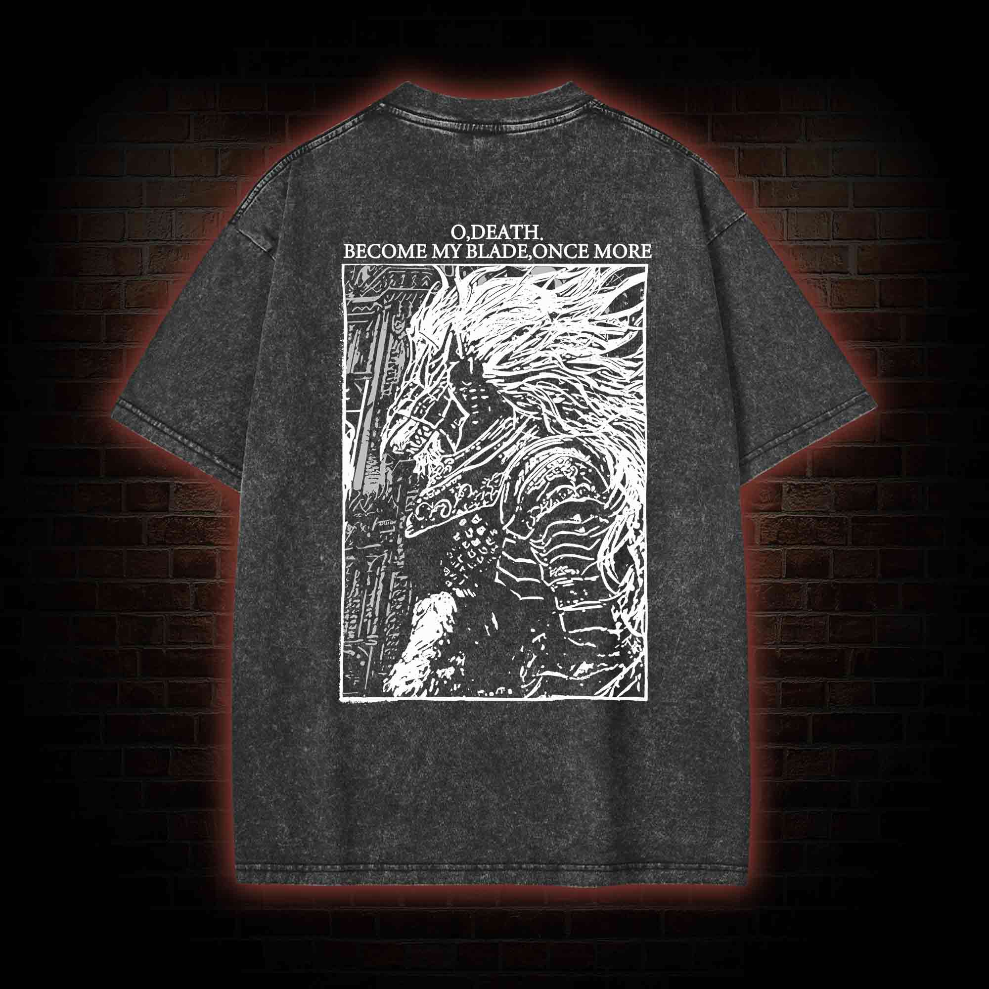 The Black Blade Back Print Washed T-shirt
