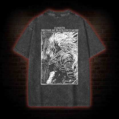 The Black Blade Back Print Washed T-shirt