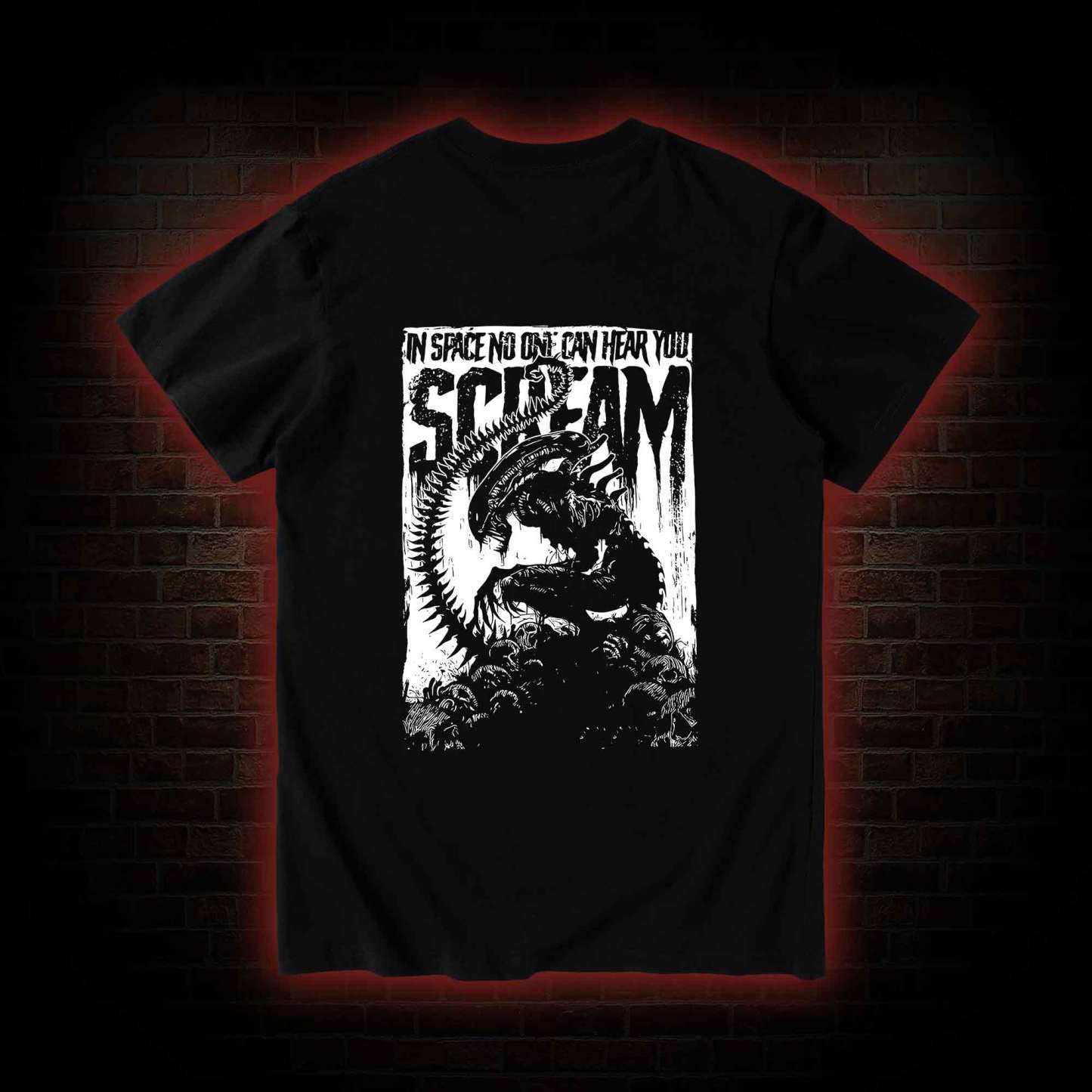 In Space No One Can Hear You Scream Back Print T-Shirt
