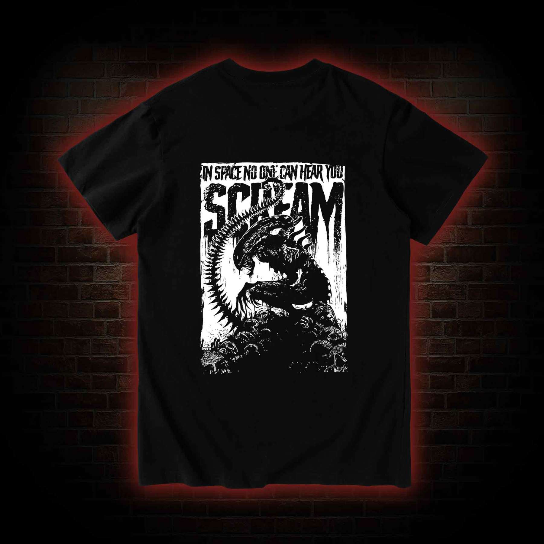 In Space No One Can Hear You Scream Back Print T-Shirt