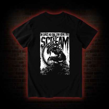 In Space No One Can Hear You Scream Back Print T-Shirt