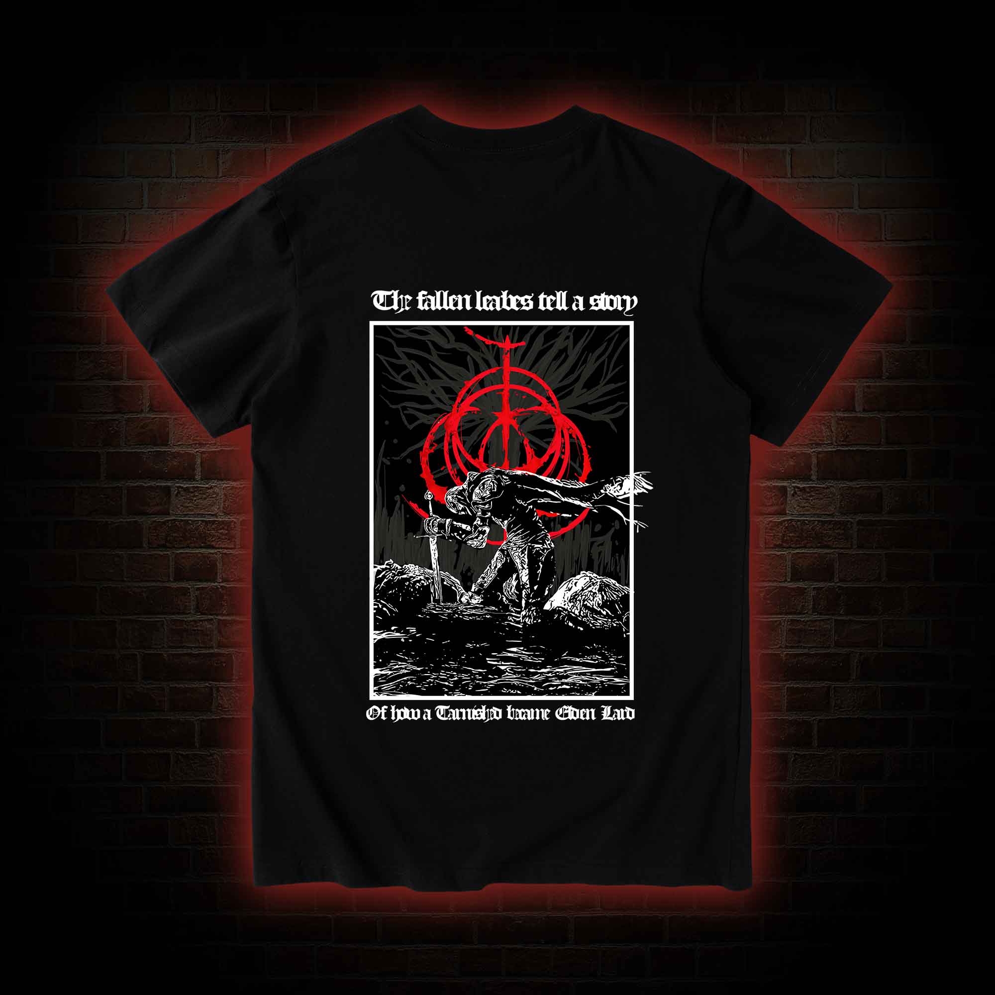 The Fallen Leaves Tell a Story Back Print T-Shirt