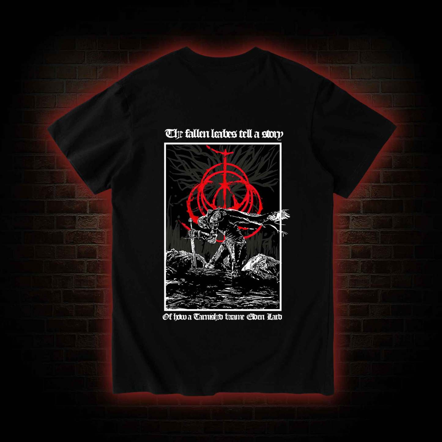 The Fallen Leaves Tell a Story Back Print T-Shirt