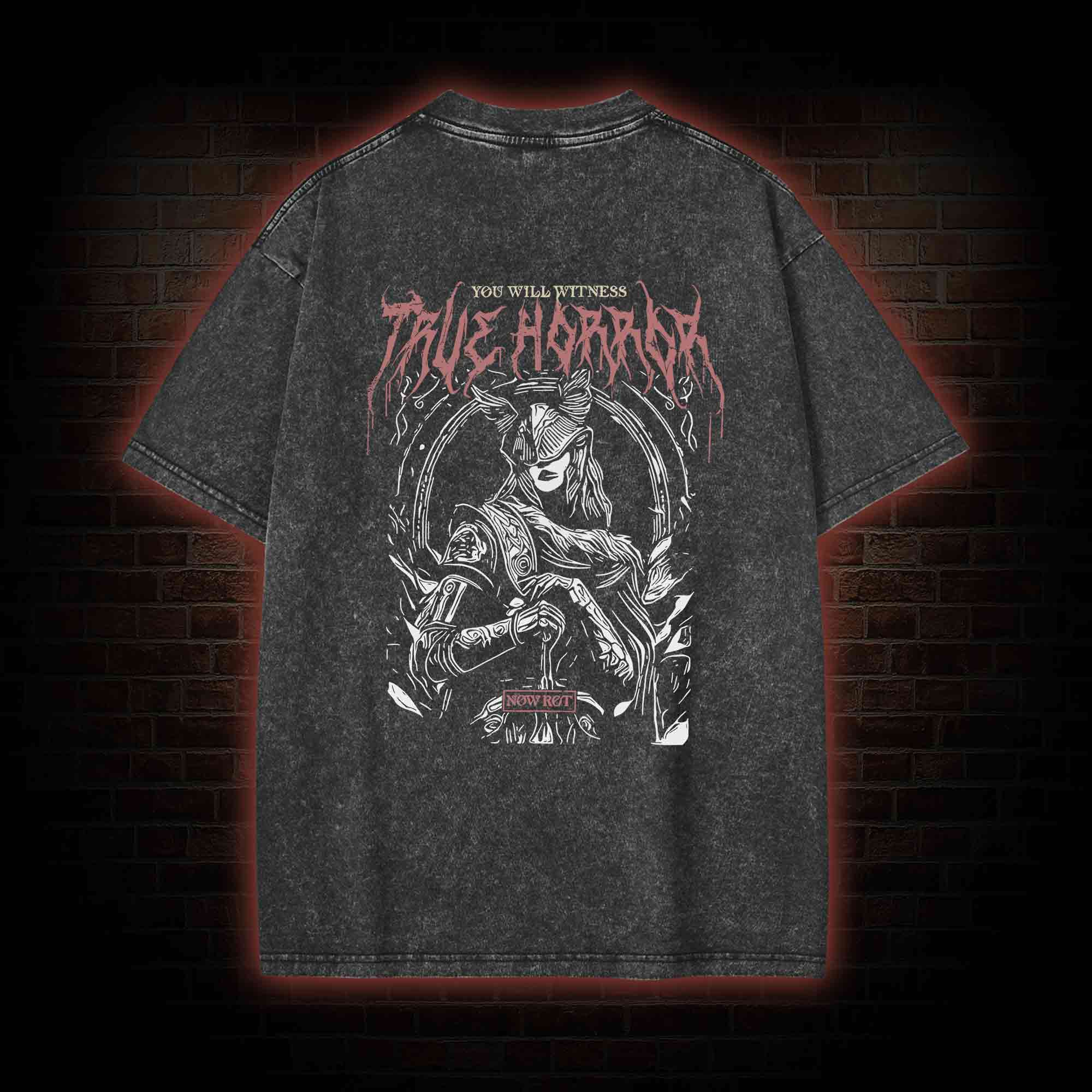 True Horror Back Print Washed T-shirt