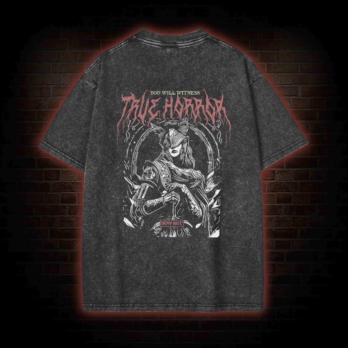 True Horror Back Print Washed T-shirt