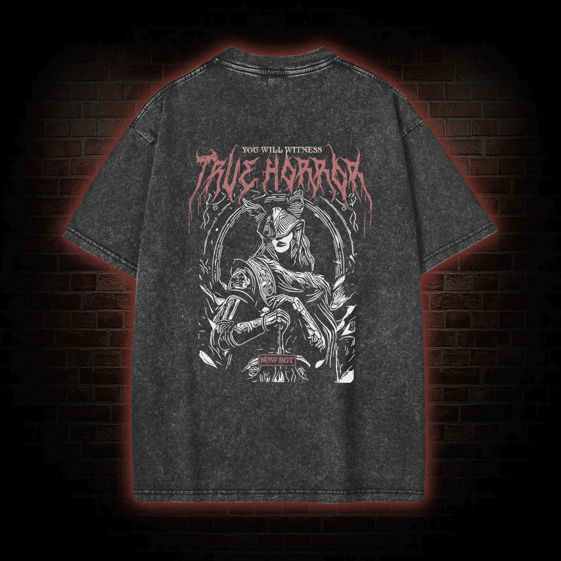 True Horror Back Print Washed T-shirt
