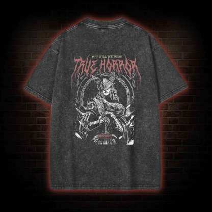 True Horror Back Print Washed T-shirt