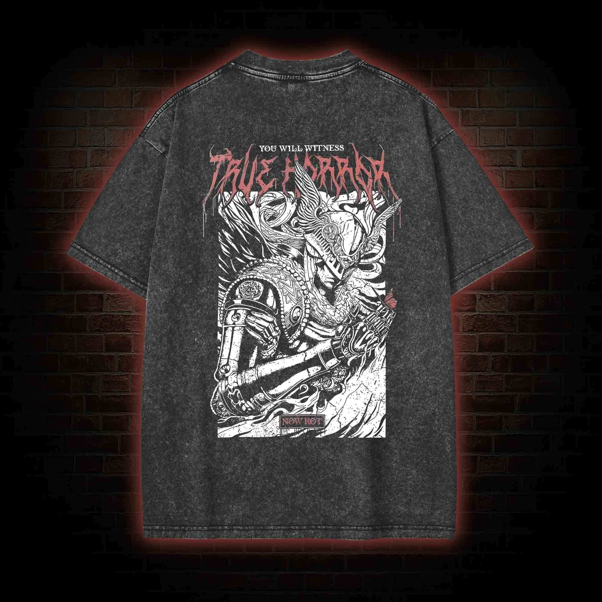 You Will Witness True Horror Back Print Washed T-shirt