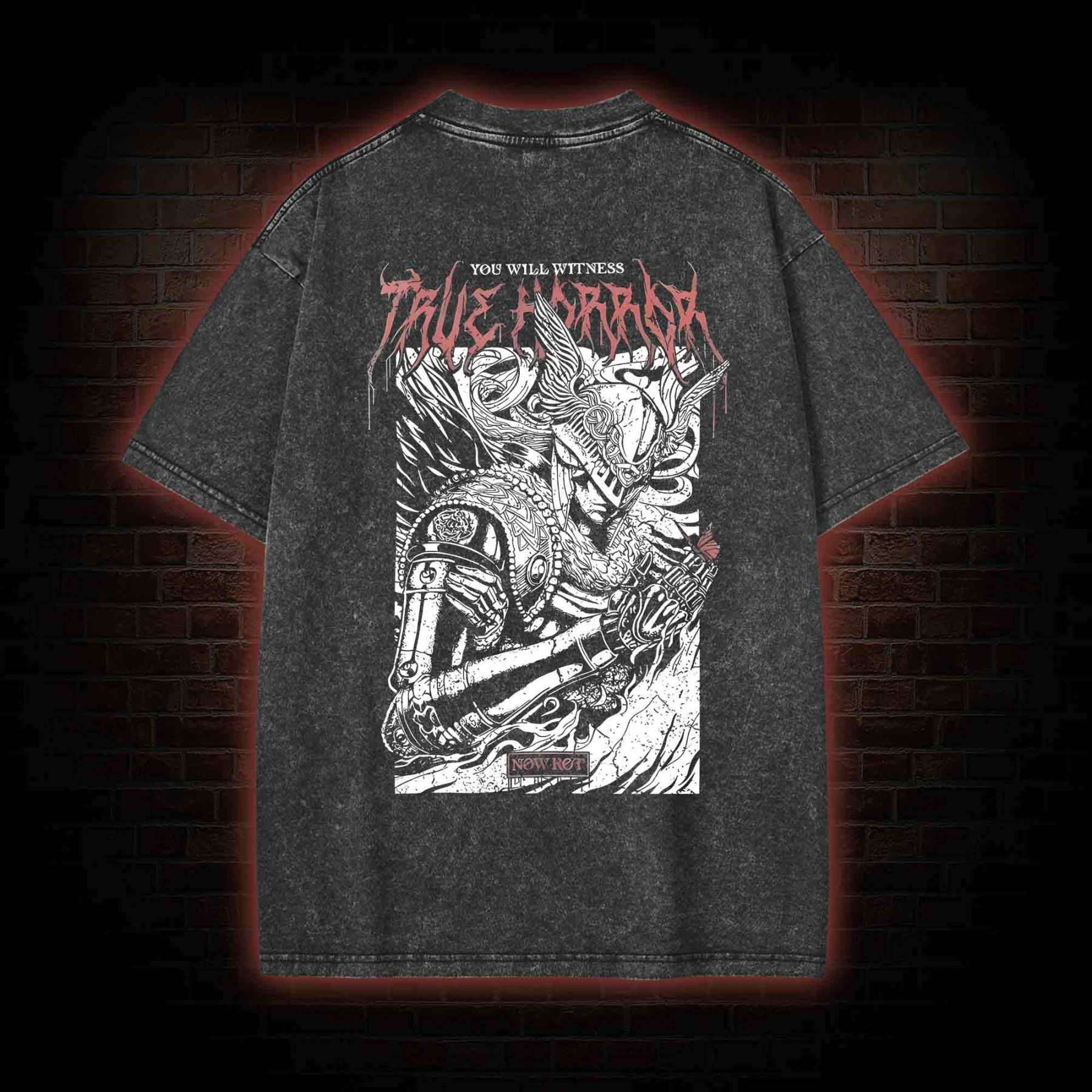 You Will Witness True Horror Back Print Washed T-shirt