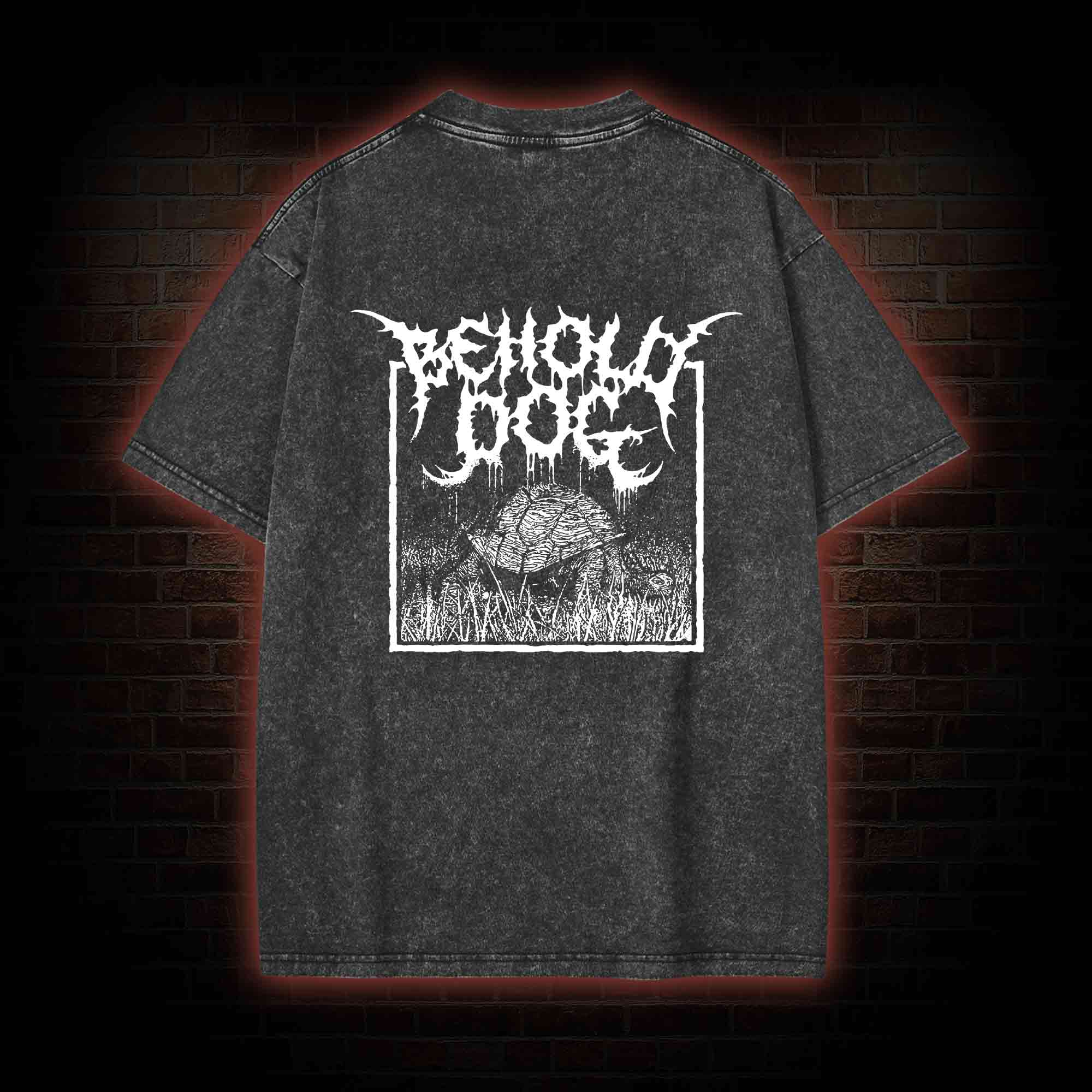 Behold Dog Back Print Washed T-shirt