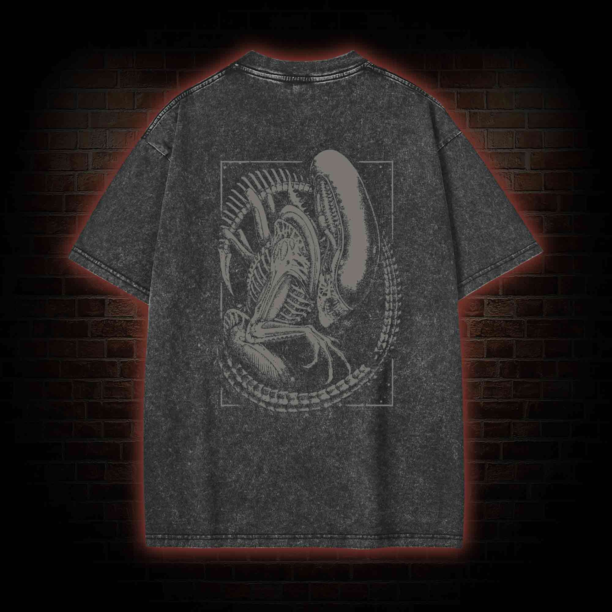 Alien Vintage Back Print Washed T-shirt