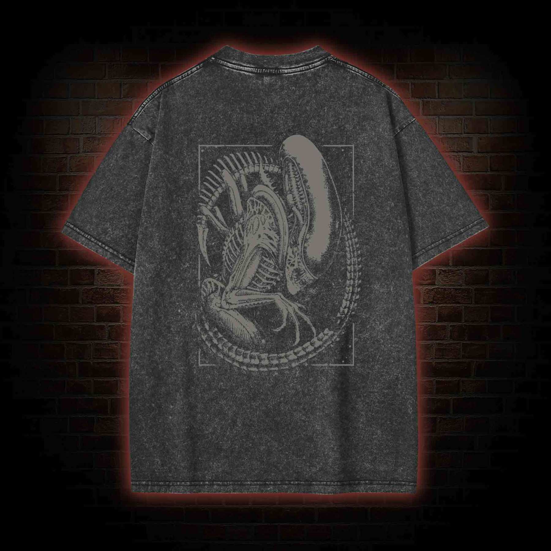 Alien Vintage Back Print Washed T-shirt