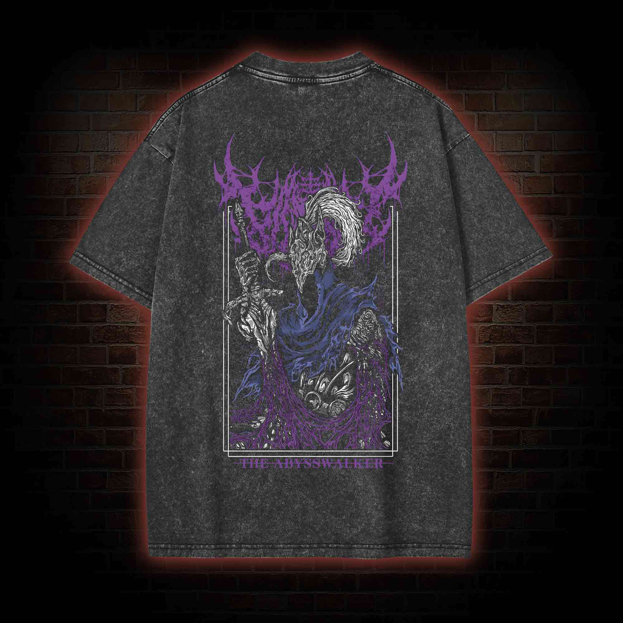 Into the Abyss Back Print Washed T-shirt