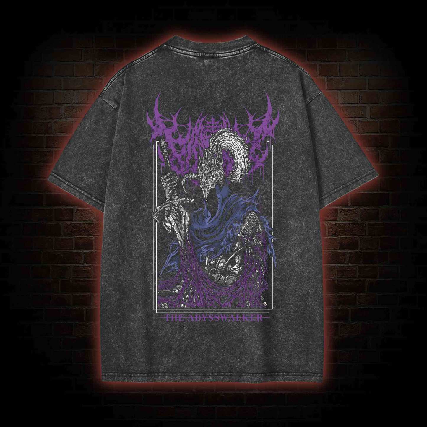 Into the Abyss Back Print Washed T-shirt