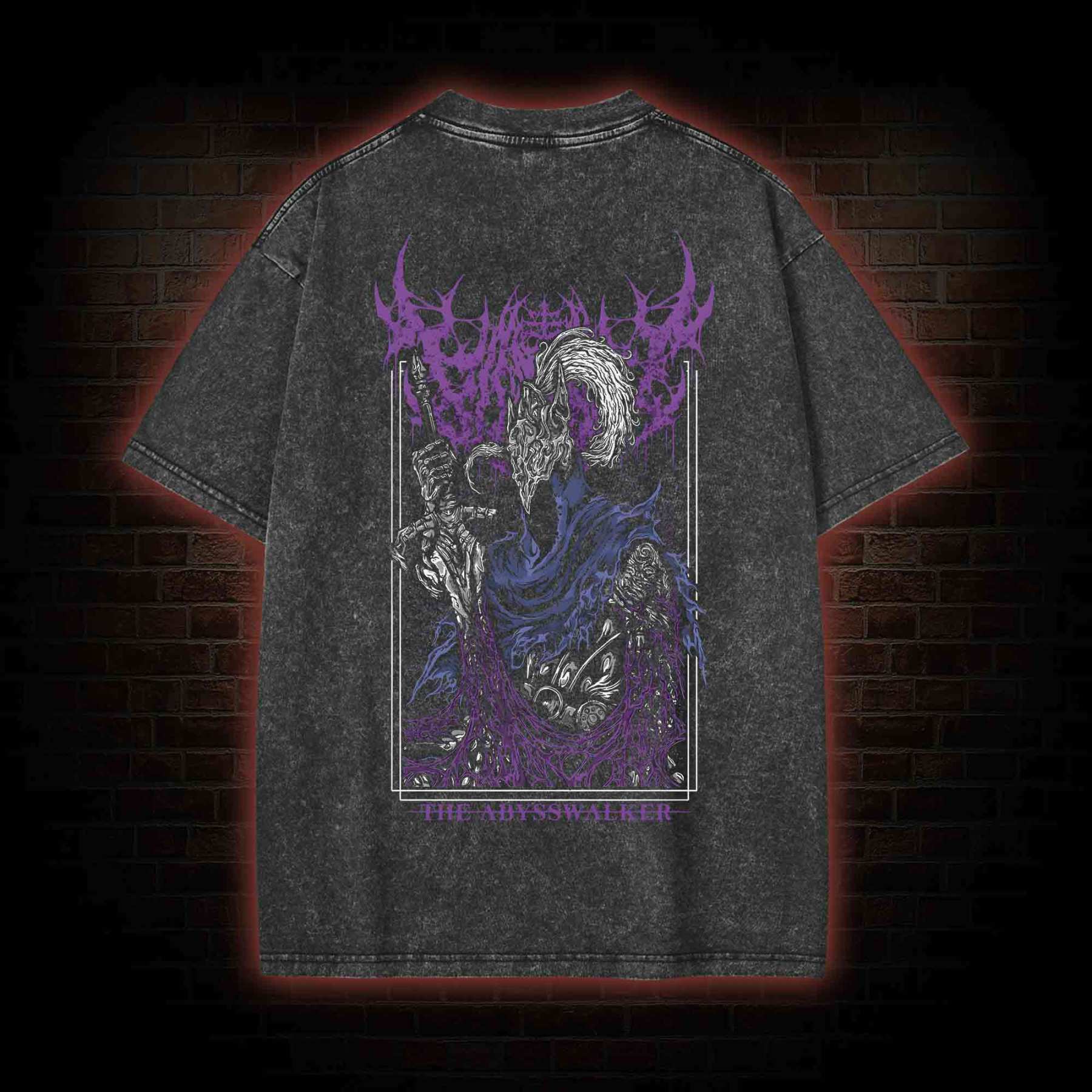 Into the Abyss Back Print Washed T-shirt