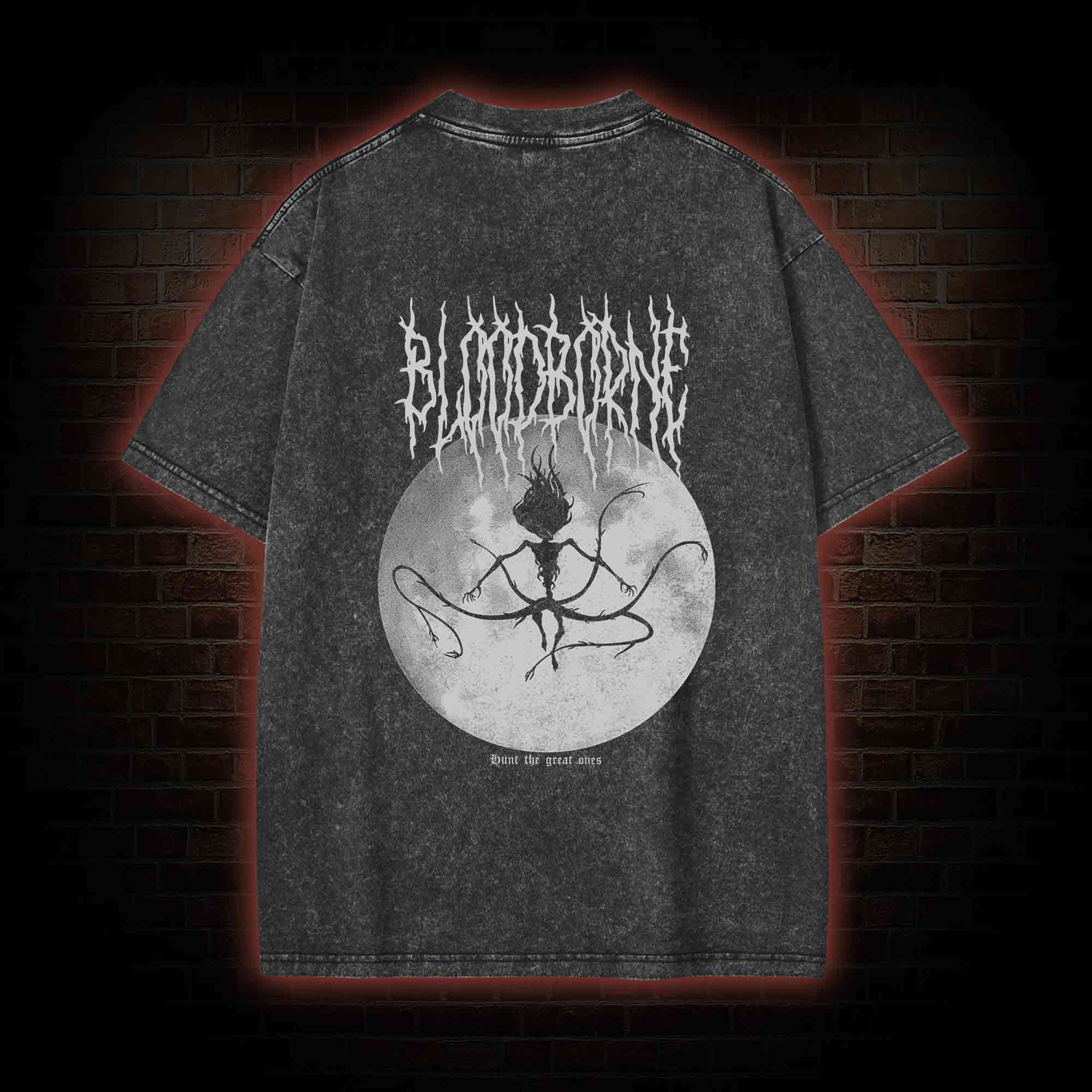 Hunt The Great Ones Back Print Washed T-shirt