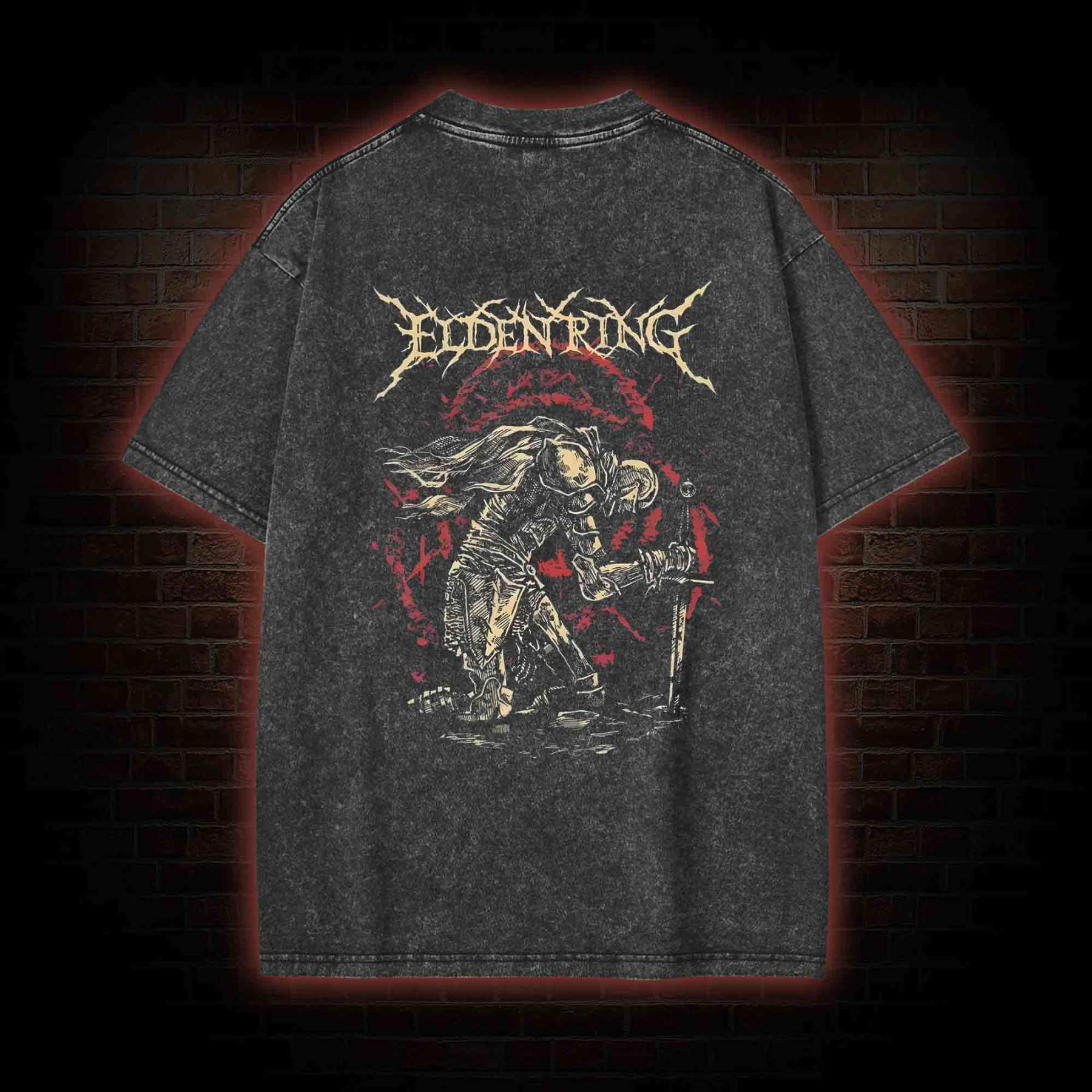 Golden Order Back Print Washed T-shirt