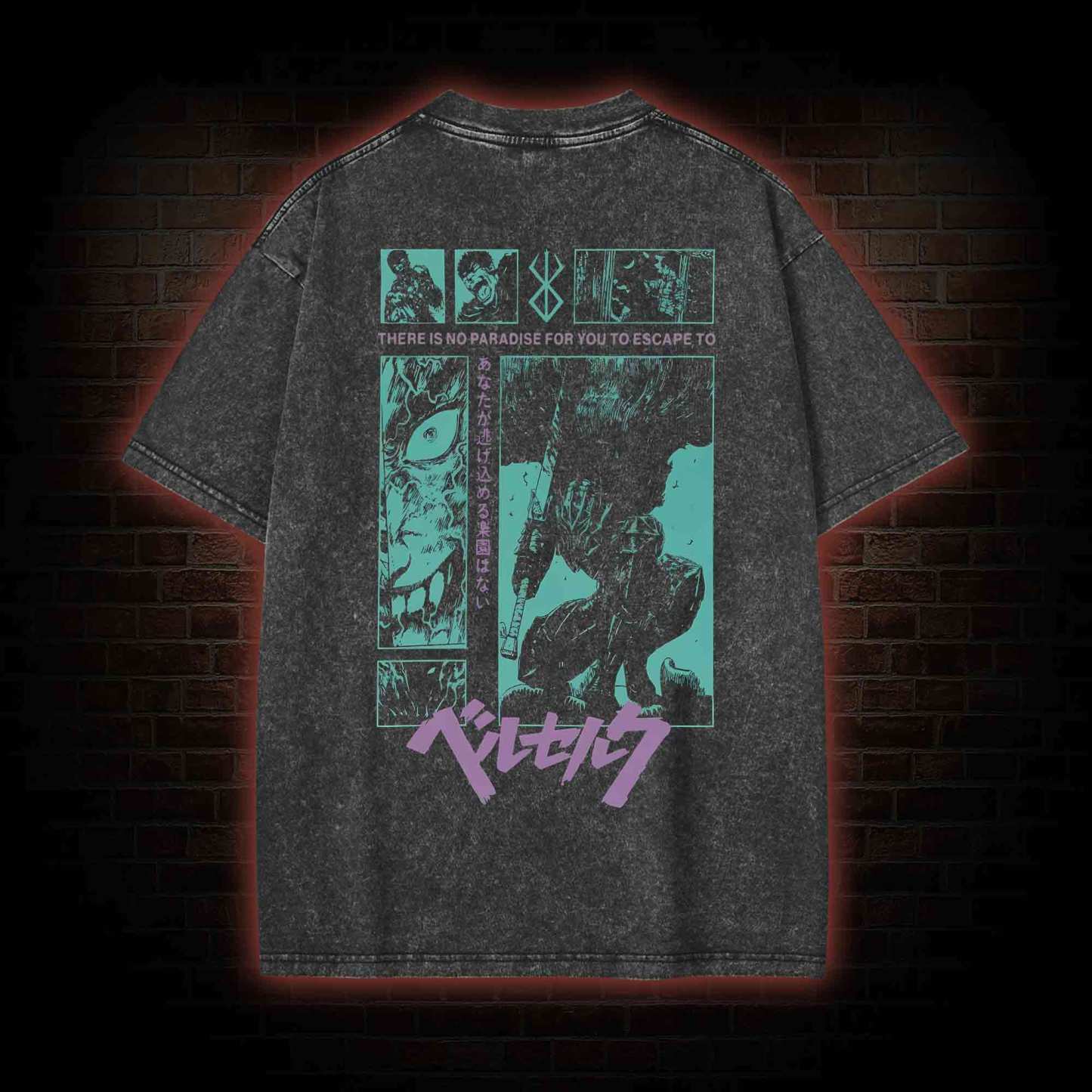 Struggler's Arm Back Print Washed T-shirt