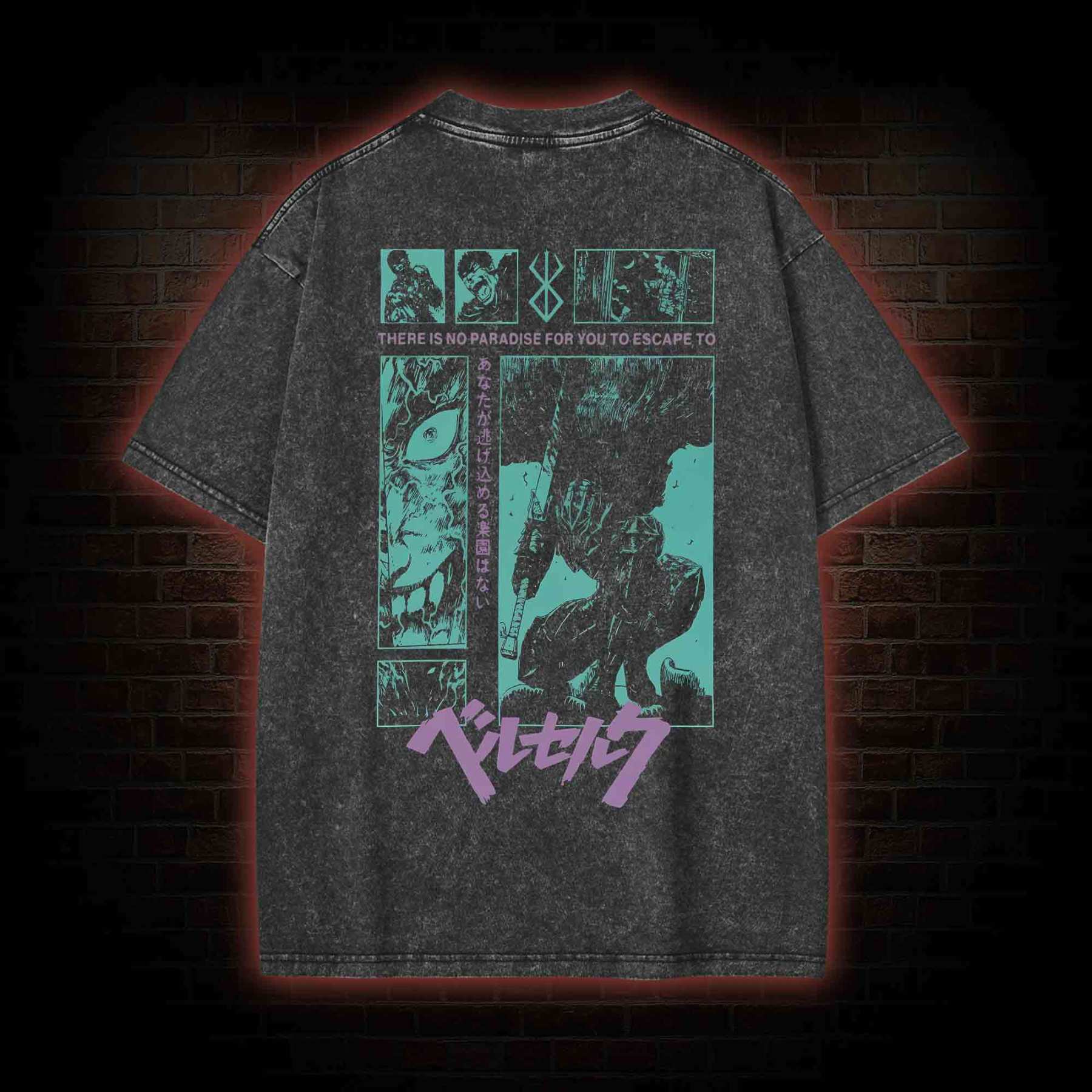 Struggler's Arm Back Print Washed T-shirt