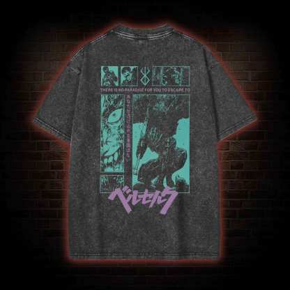 Struggler's Arm Back Print Washed T-shirt