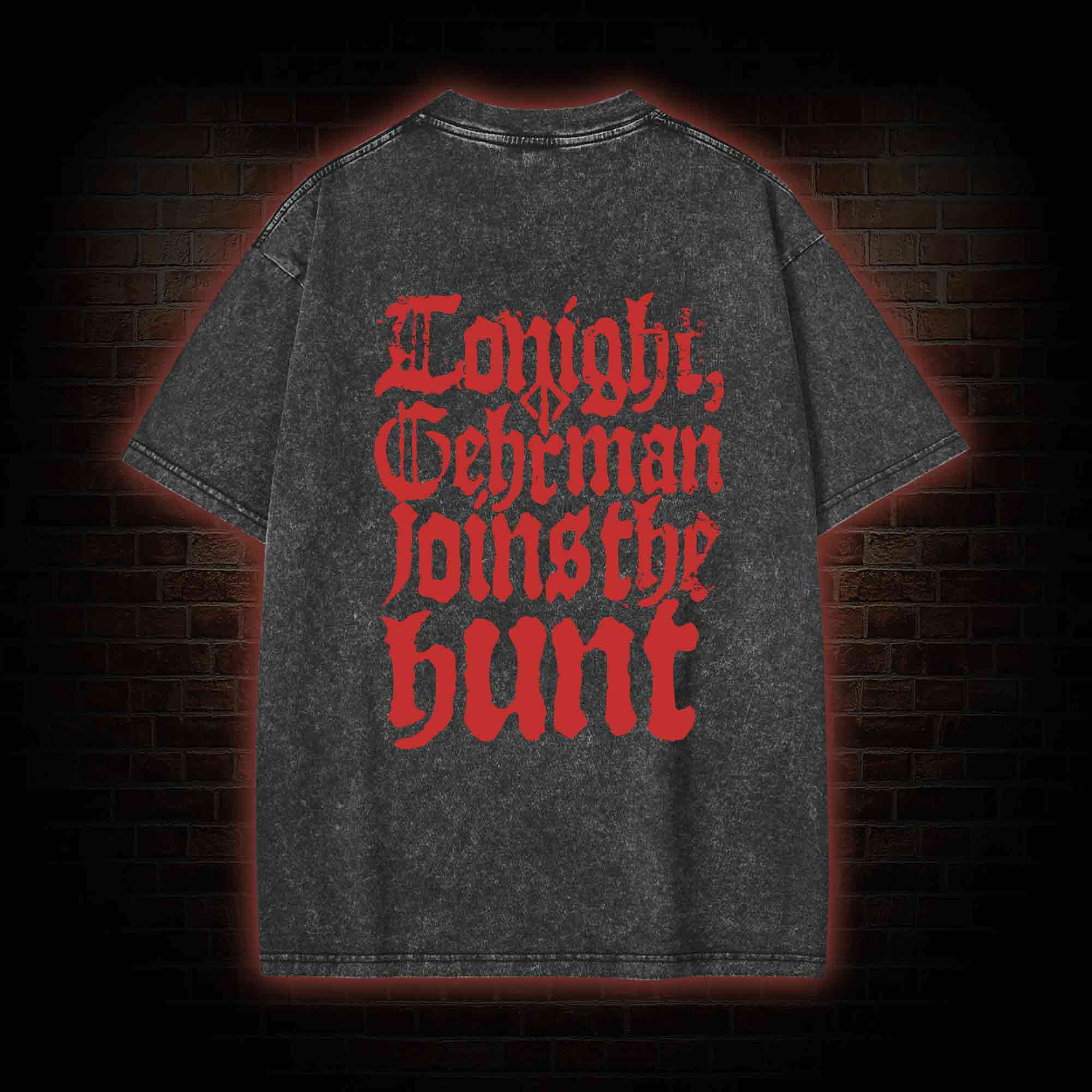 Gehrman Joins The Hunt Back Print Washed T-shirt