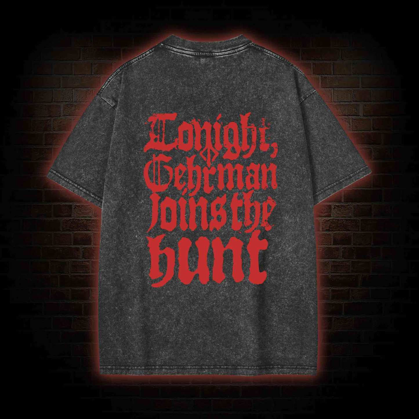 Gehrman Joins The Hunt Back Print Washed T-shirt