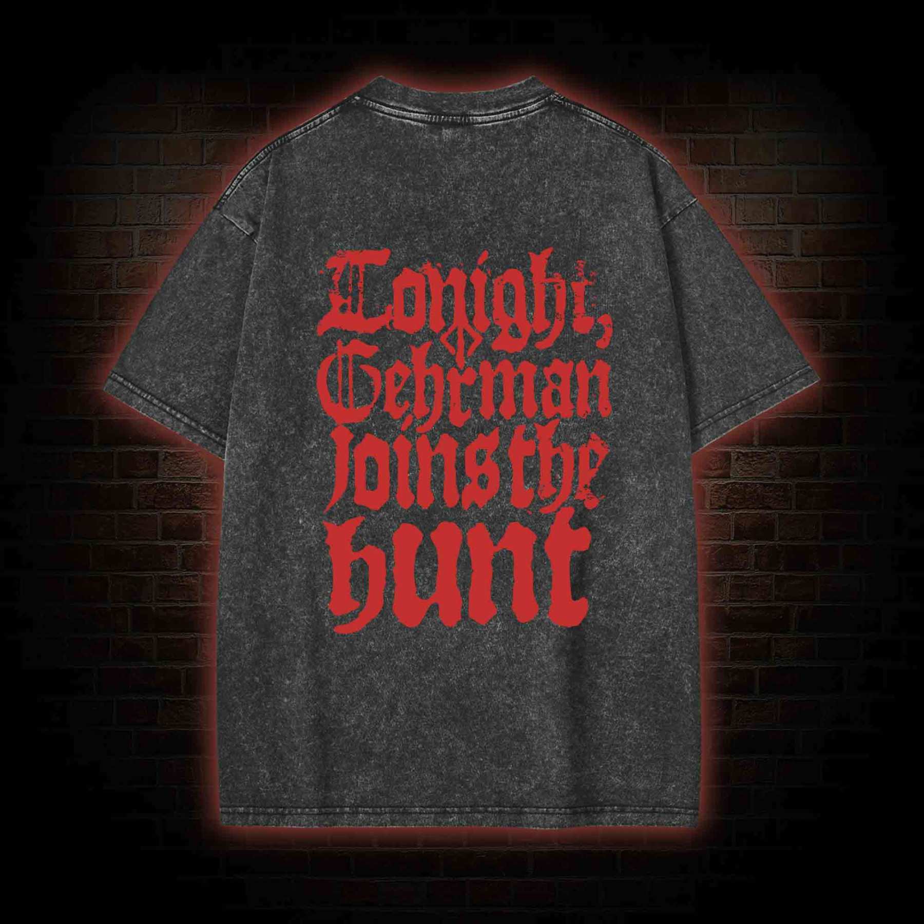 Gehrman Joins The Hunt Back Print Washed T-shirt