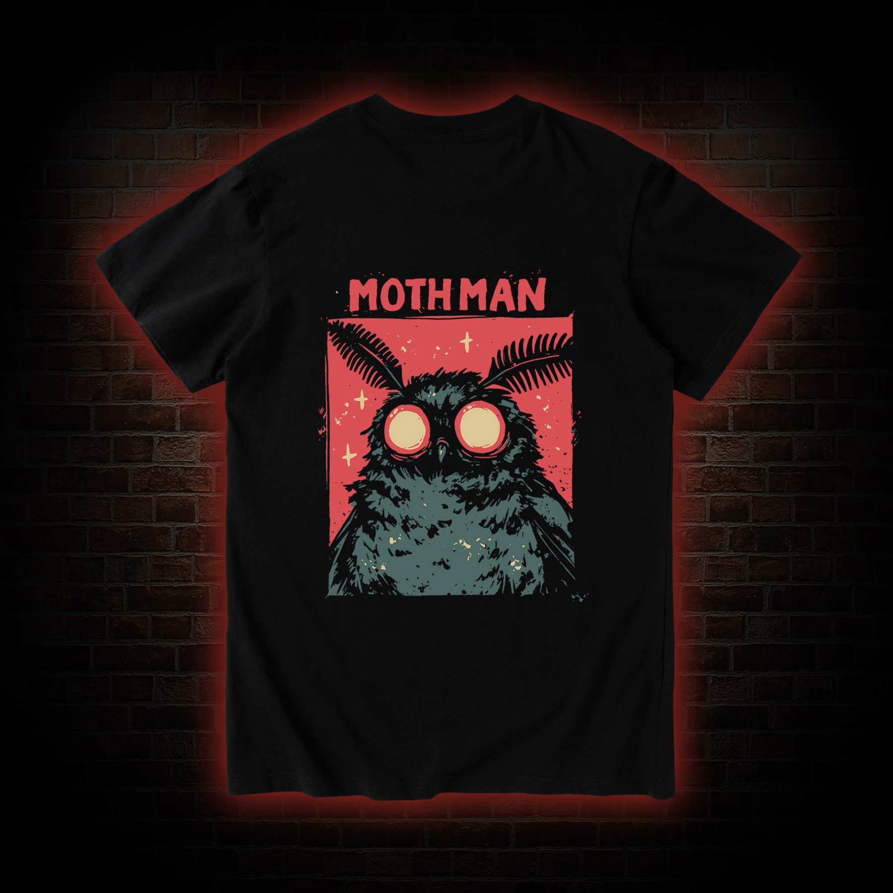 Cryptid Mothman Back Print T-Shirt