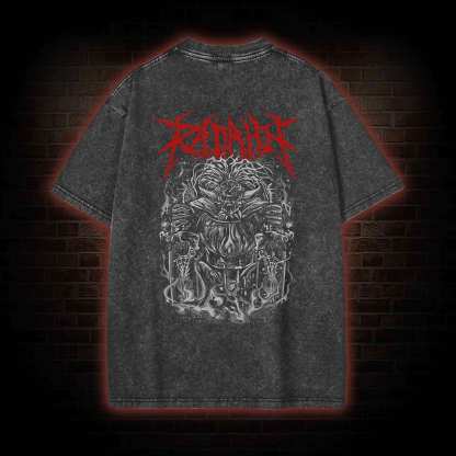 Gravity King Back Print Washed T-shirt