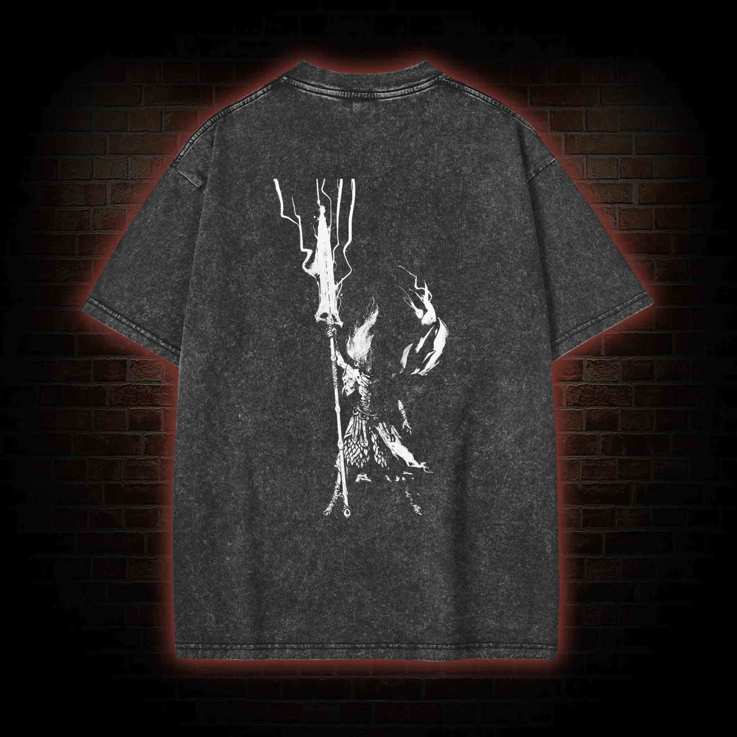 King of the Storm Back Print Washed T-shirt