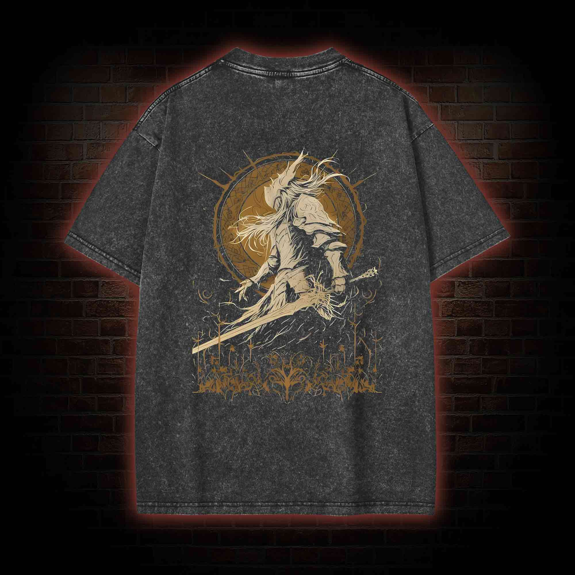 Not Rot Back Print Washed T-shirt