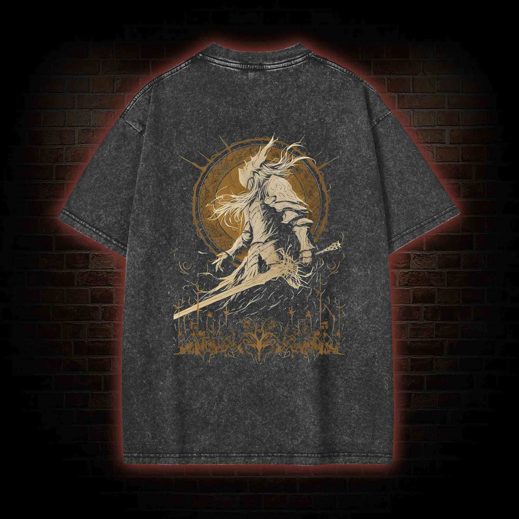 Not Rot Back Print Washed T-shirt