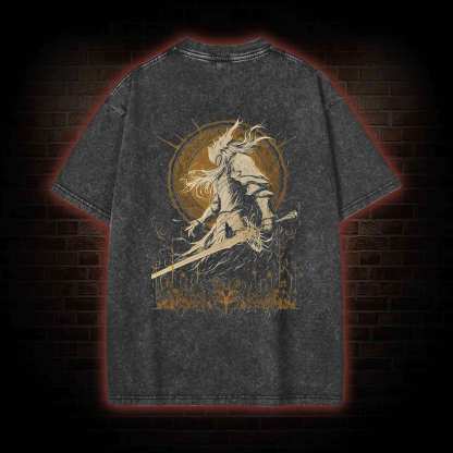 Not Rot Back Print Washed T-shirt