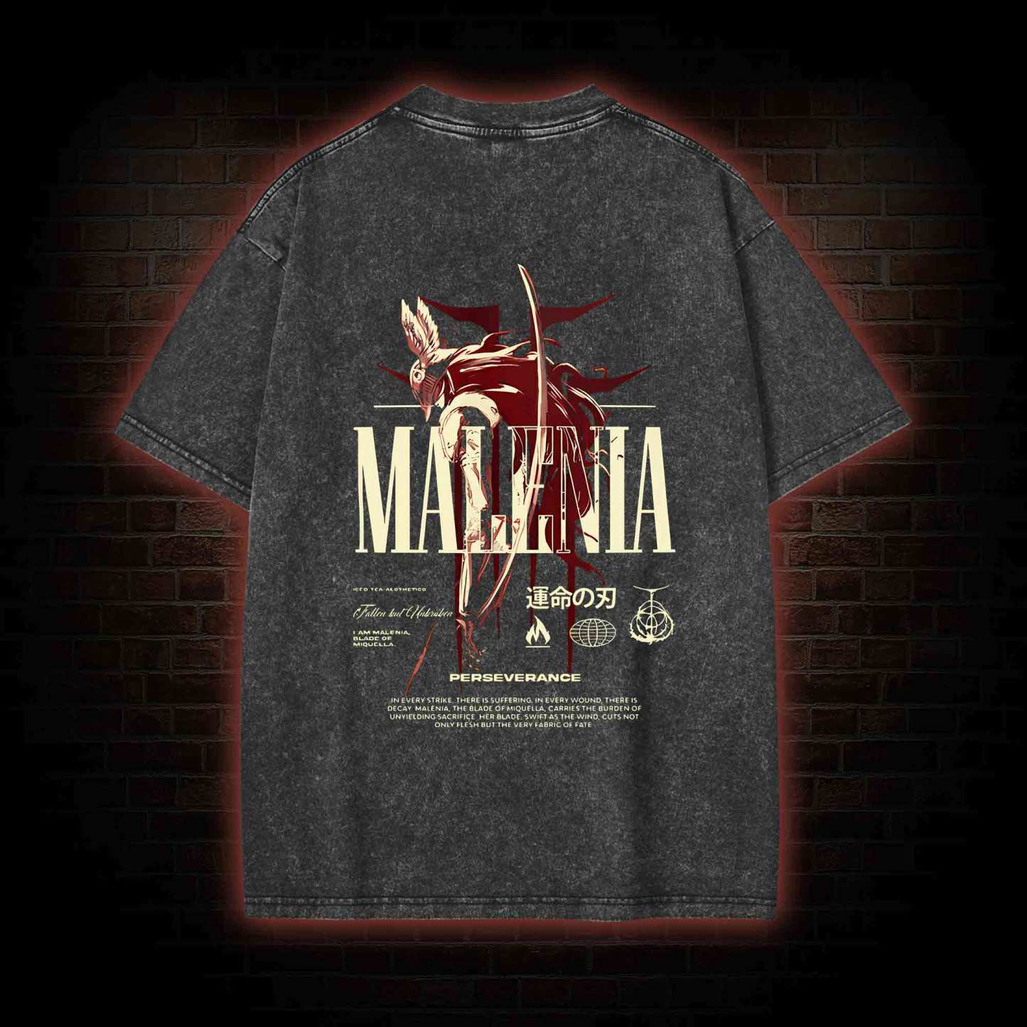 Cursed Goddess Back Print Washed T-shirt