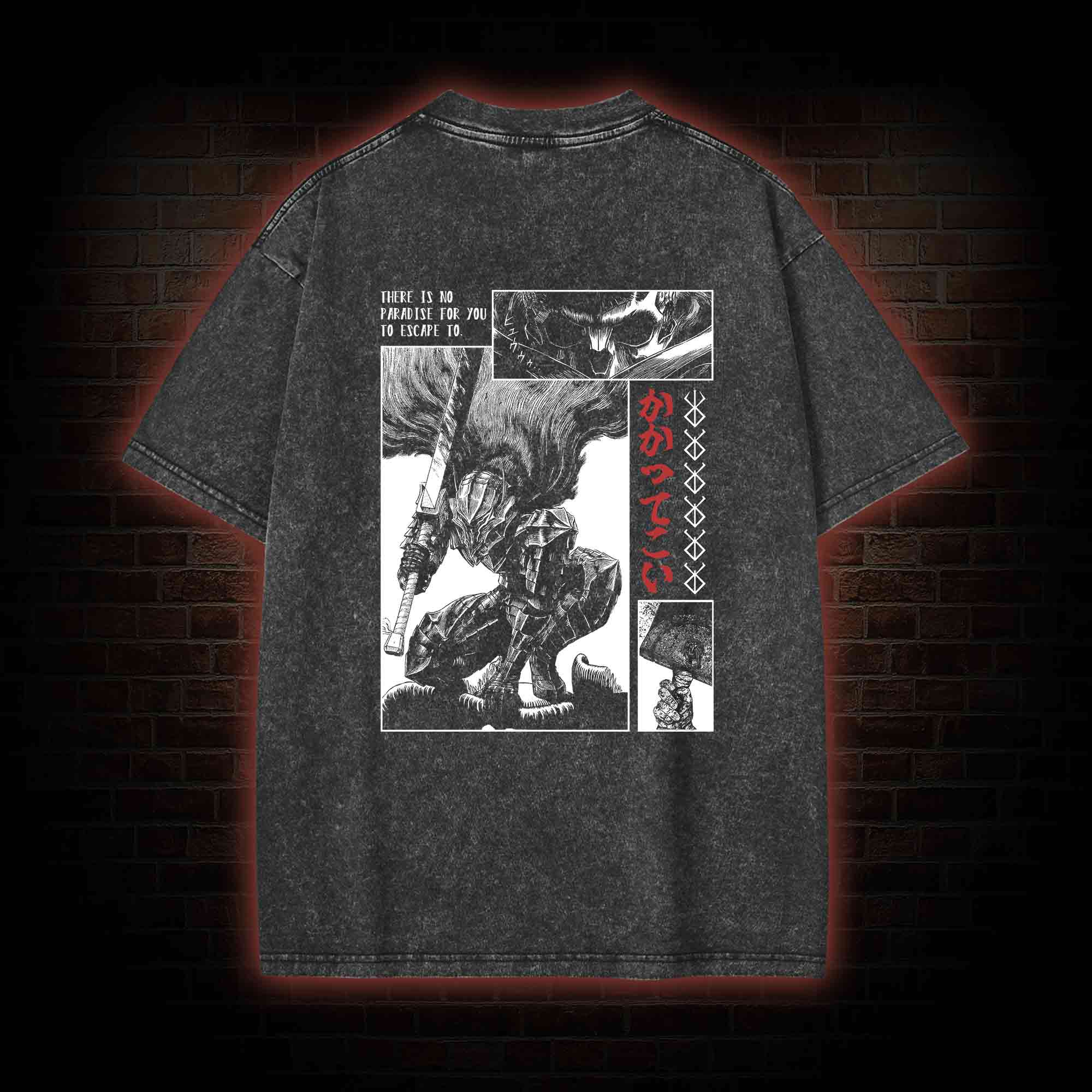 To Wield A Sword is to be Alive Back Print Washed T-shirt