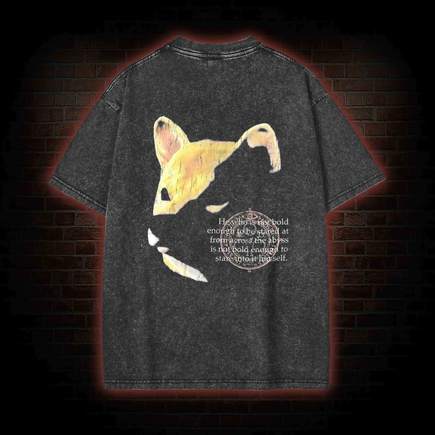 Shiba Back Print Washed T-shirt