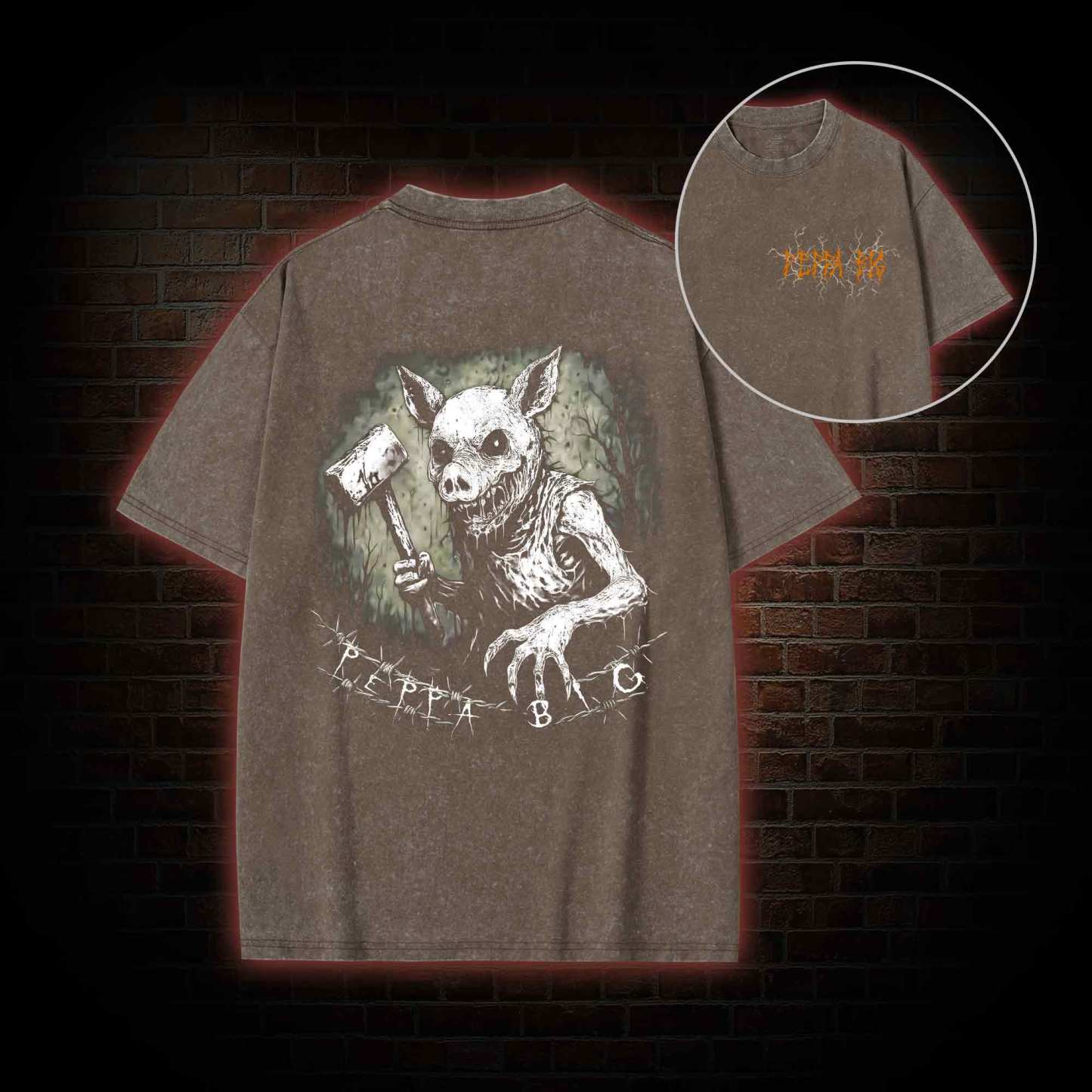 Peppa Big Back Print Washed T-shirt