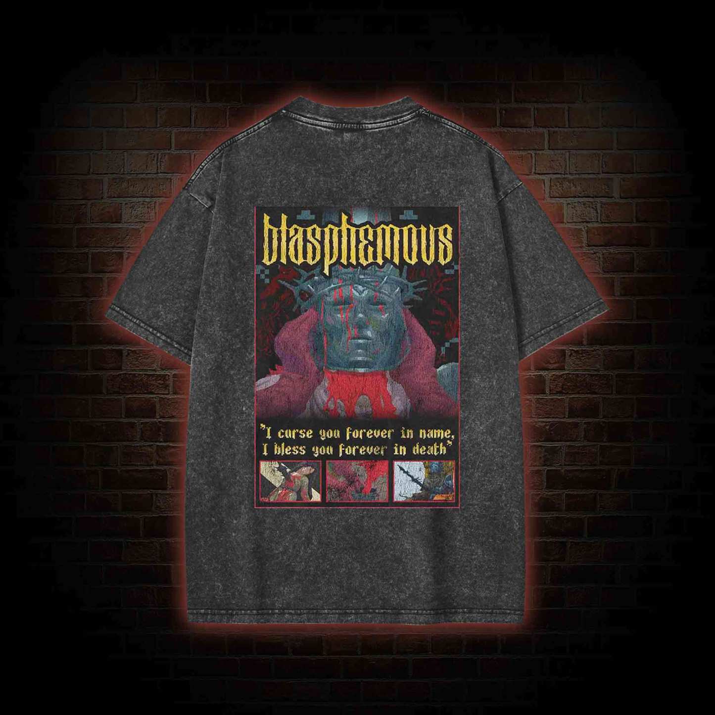 I Bless You Forever in Death Back Print Washed T-shirt