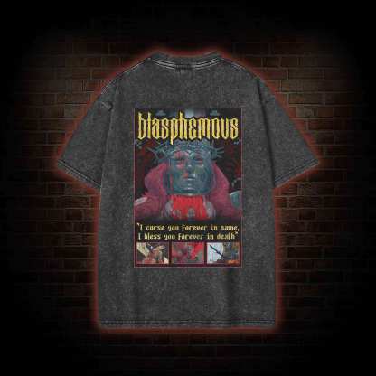 I Bless You Forever in Death Back Print Washed T-shirt