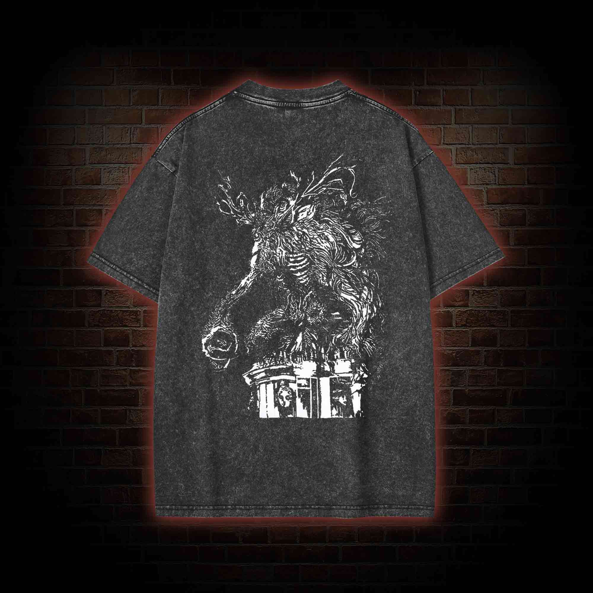 The Massive Beast Back Print Washed T-shirt