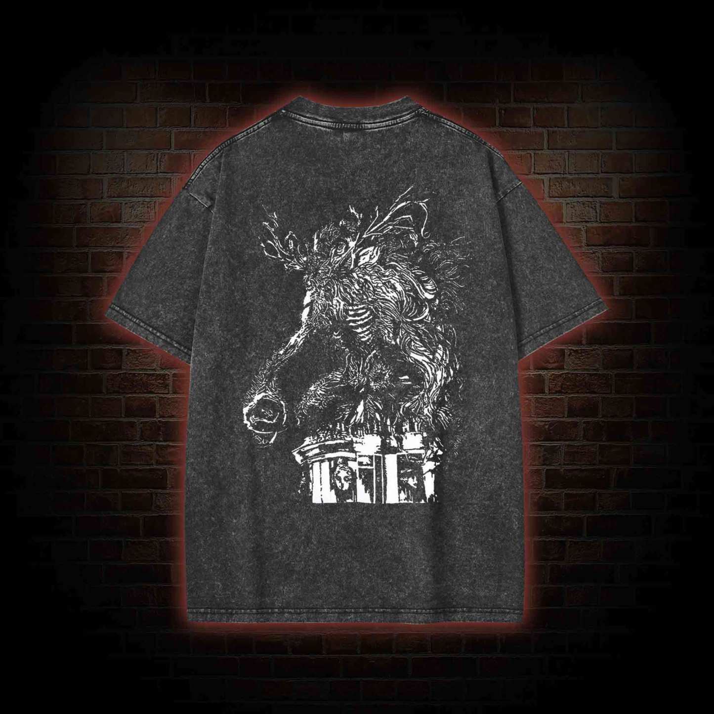 The Massive Beast Back Print Washed T-shirt