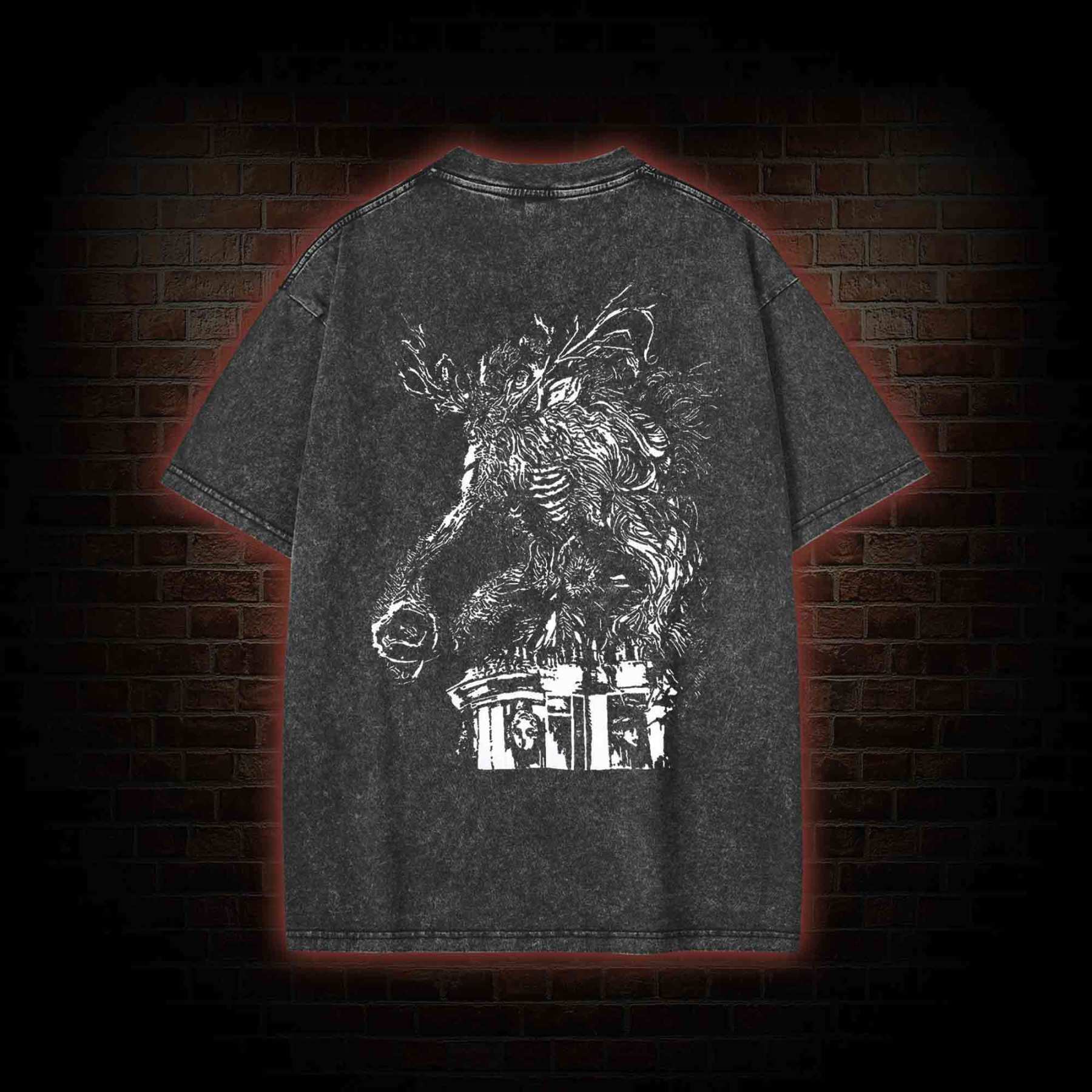 The Massive Beast Back Print Washed T-shirt