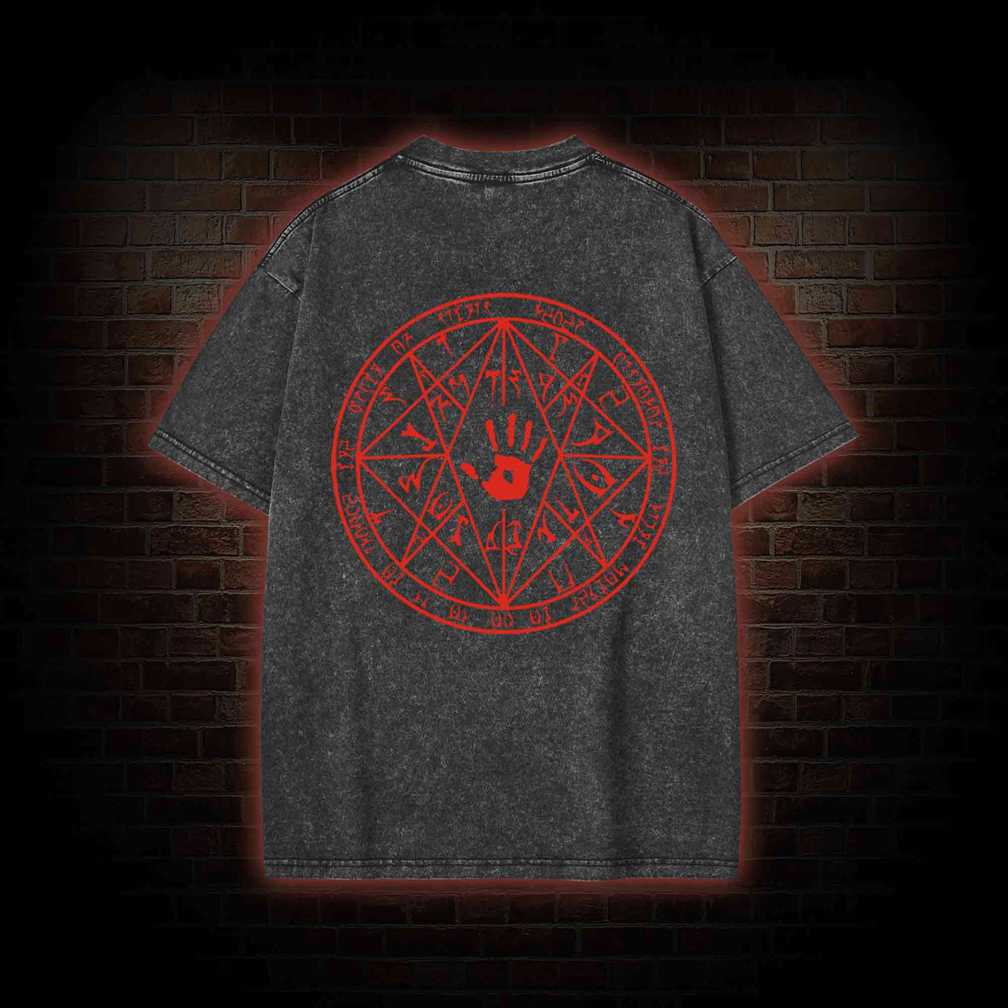 we know Back Print Washed T-shirt