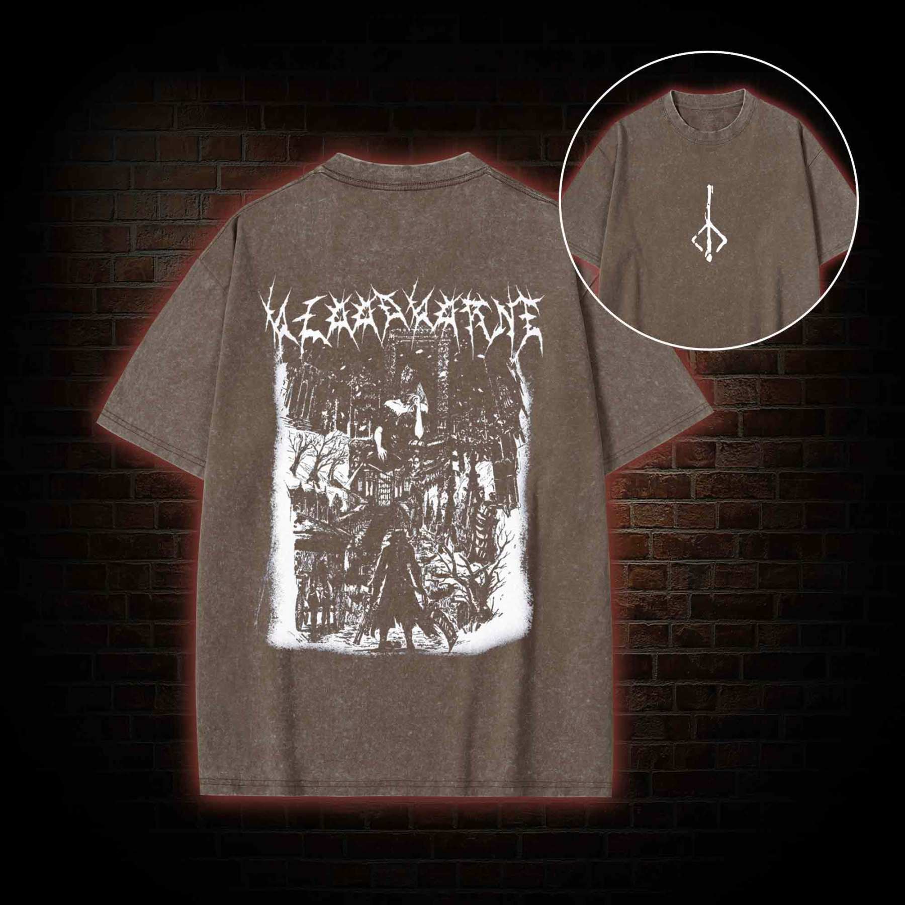 Fear the Old Blood Vintage back print Washed T-shirt