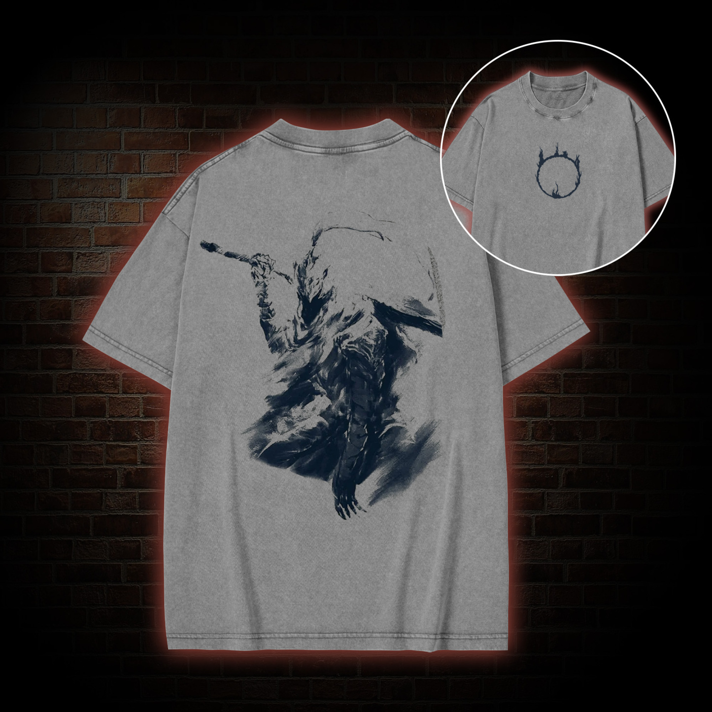 Abyss Vintage back print Washed T-shirt