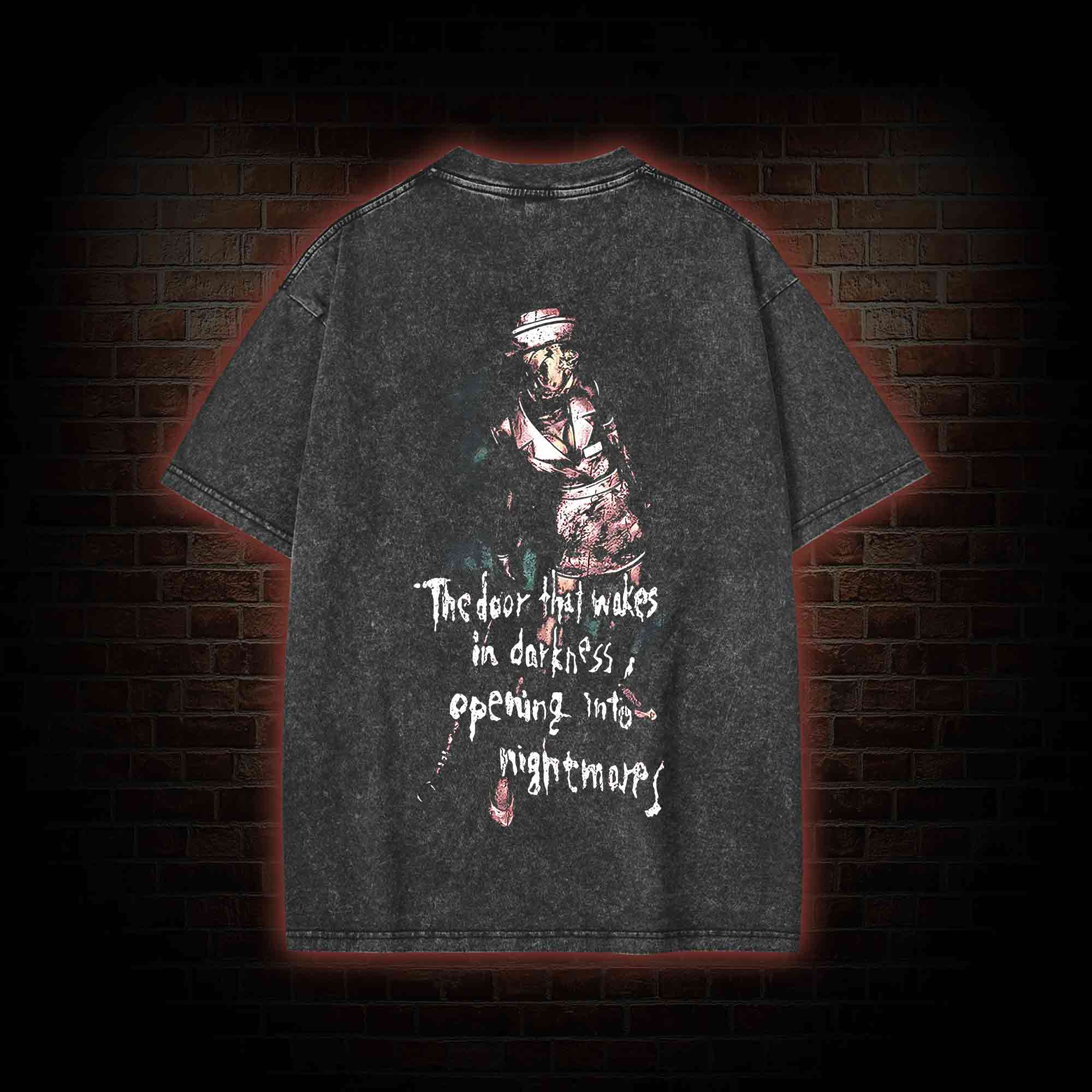 2459 back print Washed T-shirt