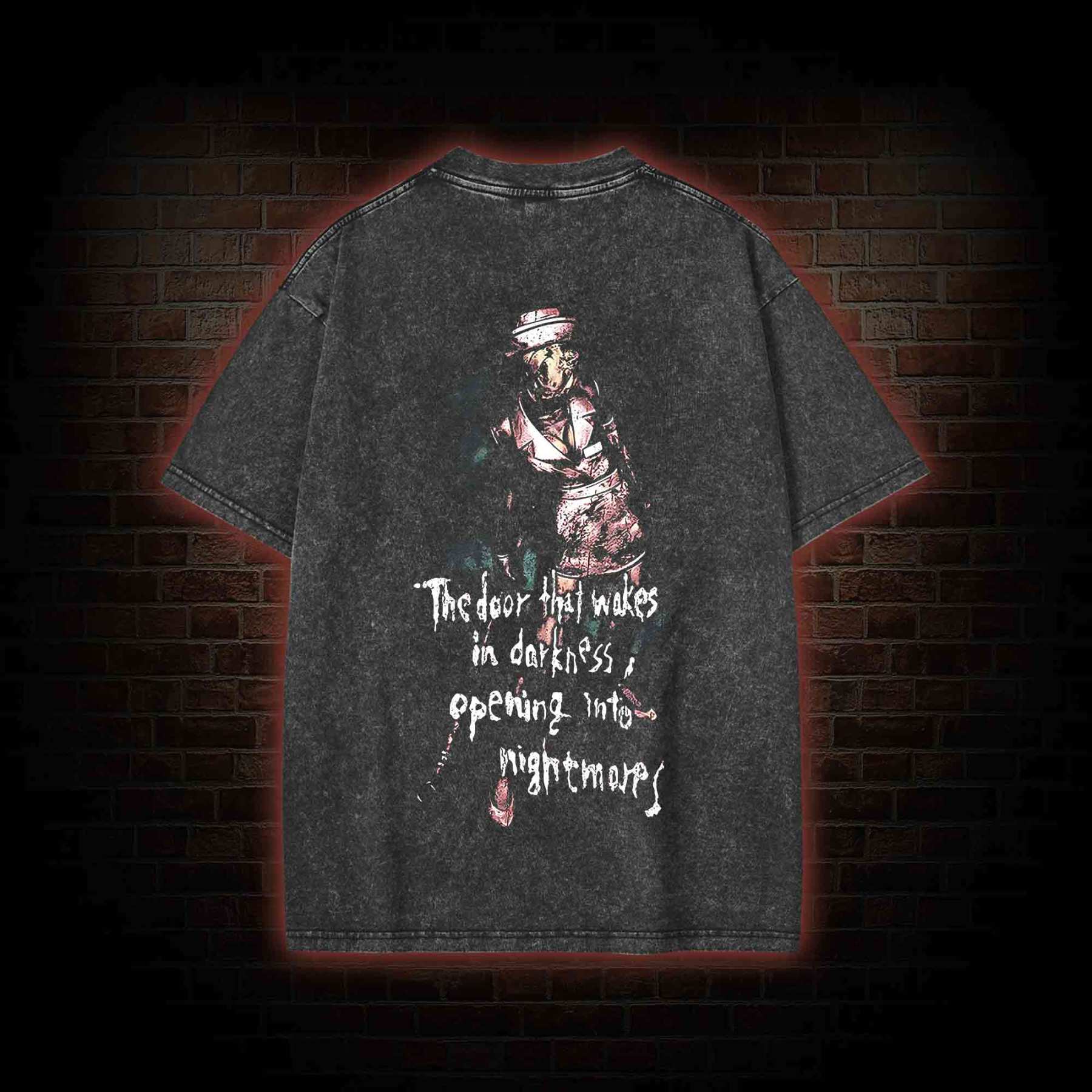 2459 back print Washed T-shirt