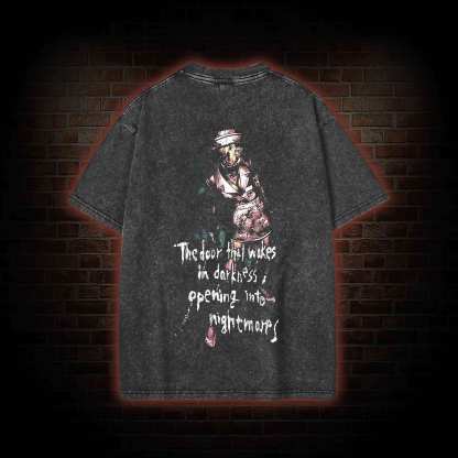 2459 back print Washed T-shirt