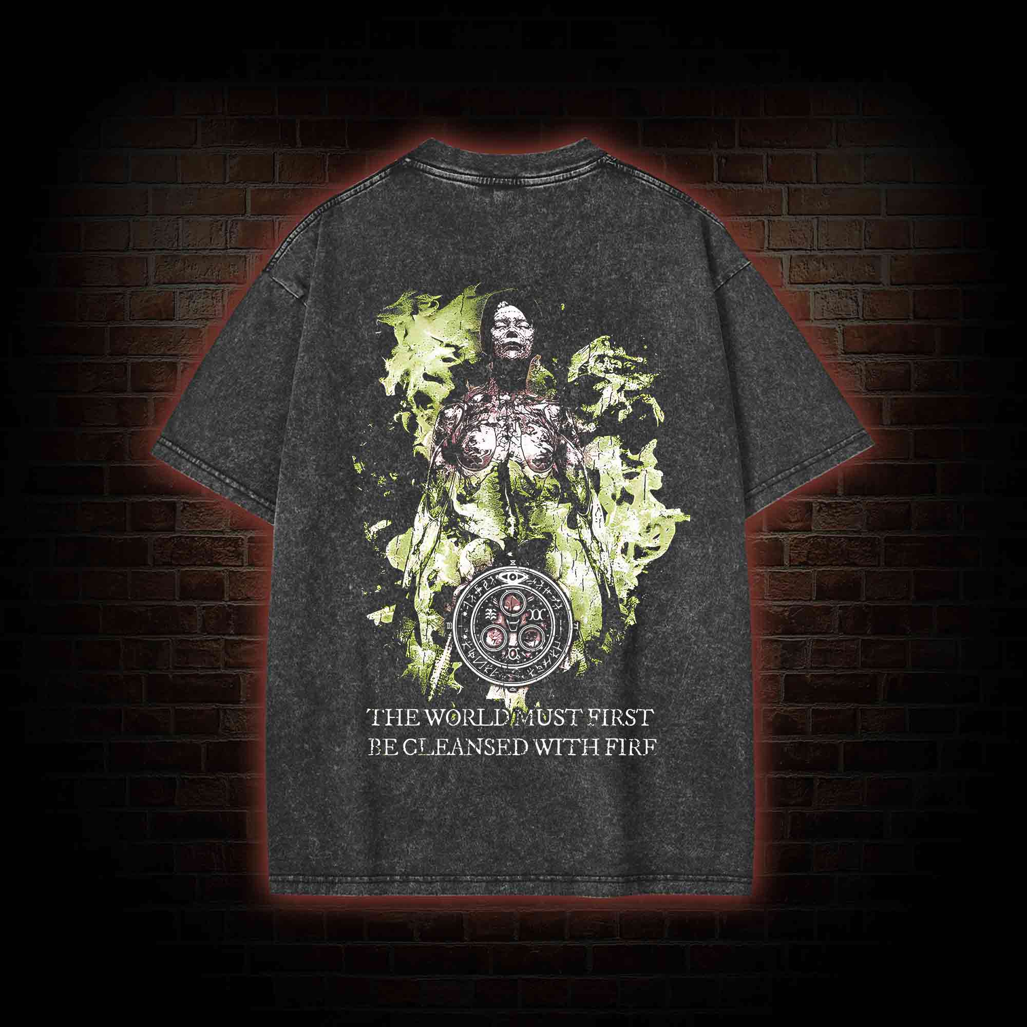 2465 back print Washed T-shirt